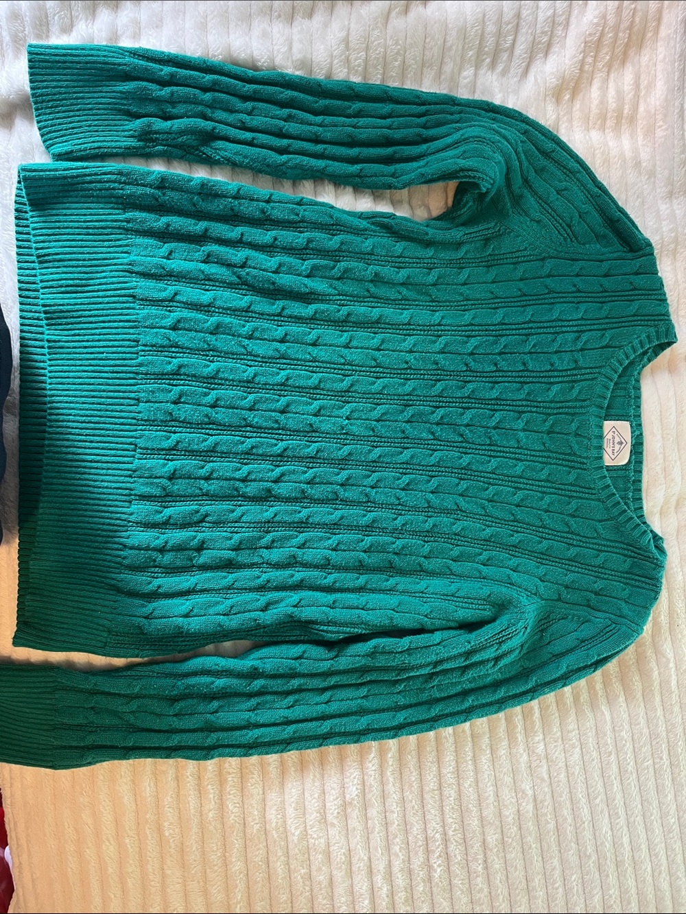 St. John's Bay Teal Cable-Knit Crewneck Sweater